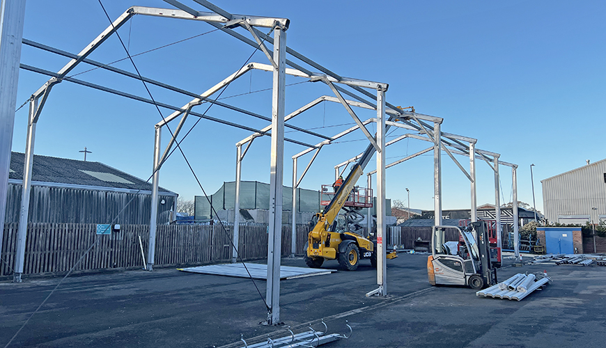 image of Steel structure being erected