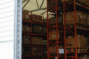 Temporary warehouse storage unit showing large capacity